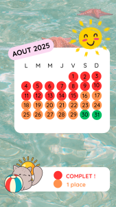 Planning disponibilités Aout 2025 pension féline ***